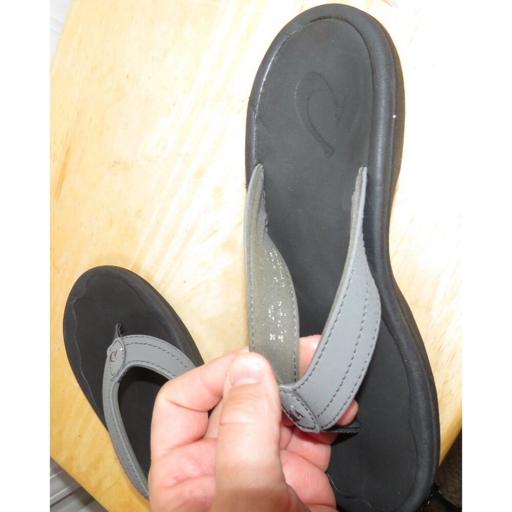 OLUKAI OHANA Sandals Flop Flops Gray/Black Women's Size 6.5 - Picture 4 of 7